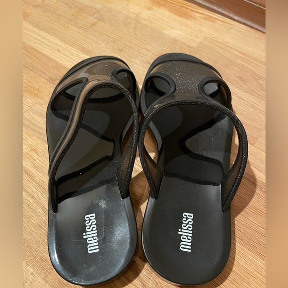 Melissa NEW Women's Black Glitter Sandals - Picture 4 of 4